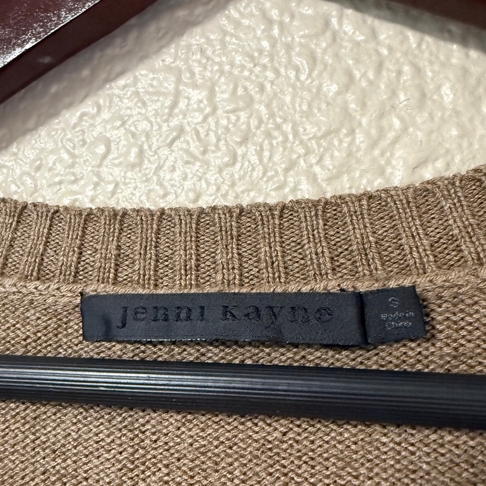 NWOT Jenni Kayne Simone V-Neck Sweater S Cotton Merino Oversized Neutrals Summer - Picture 4 of 8